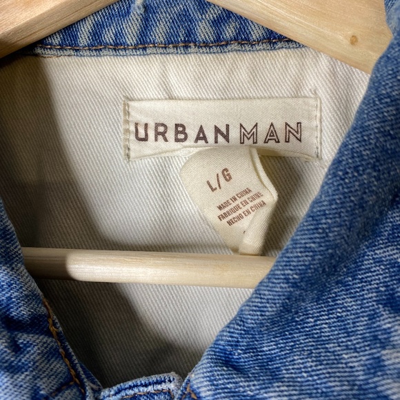 Urban Man Denim Jacket Light wash faded Look Large - Picture 3 of 8